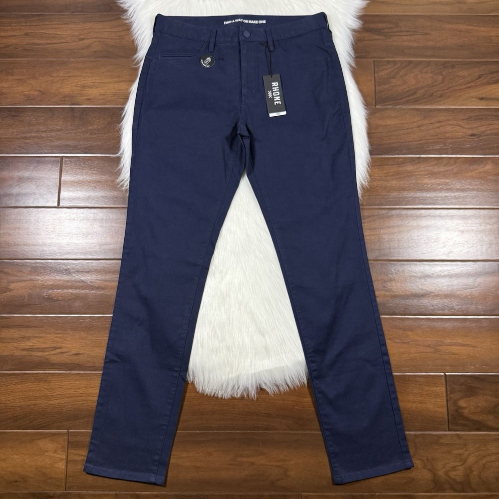 Rhone Men's Size 30 x 33 Navy Blue Everyday Twill Five Pocket Pants